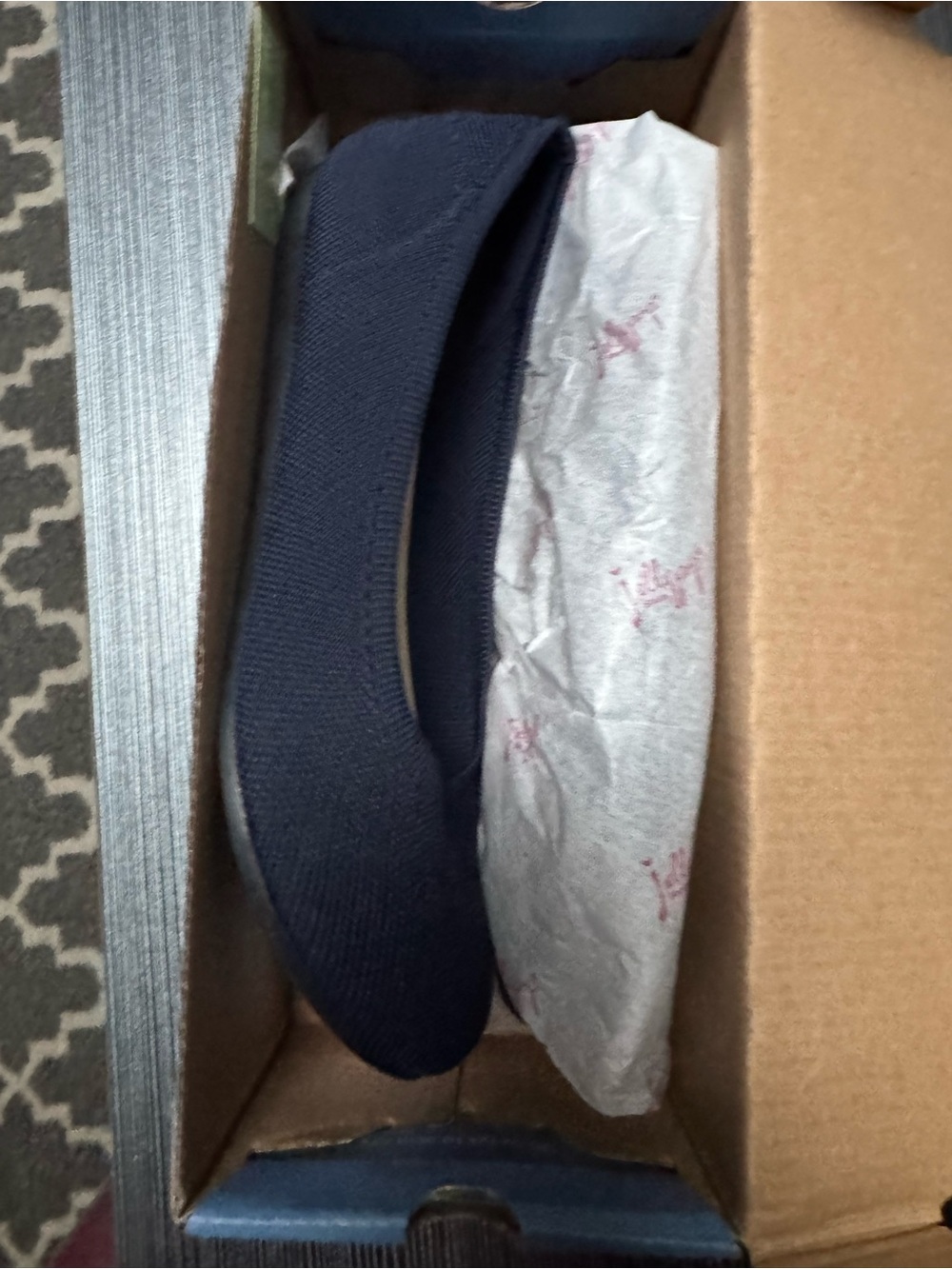 Jellypop Navy Knit Ballet Flats